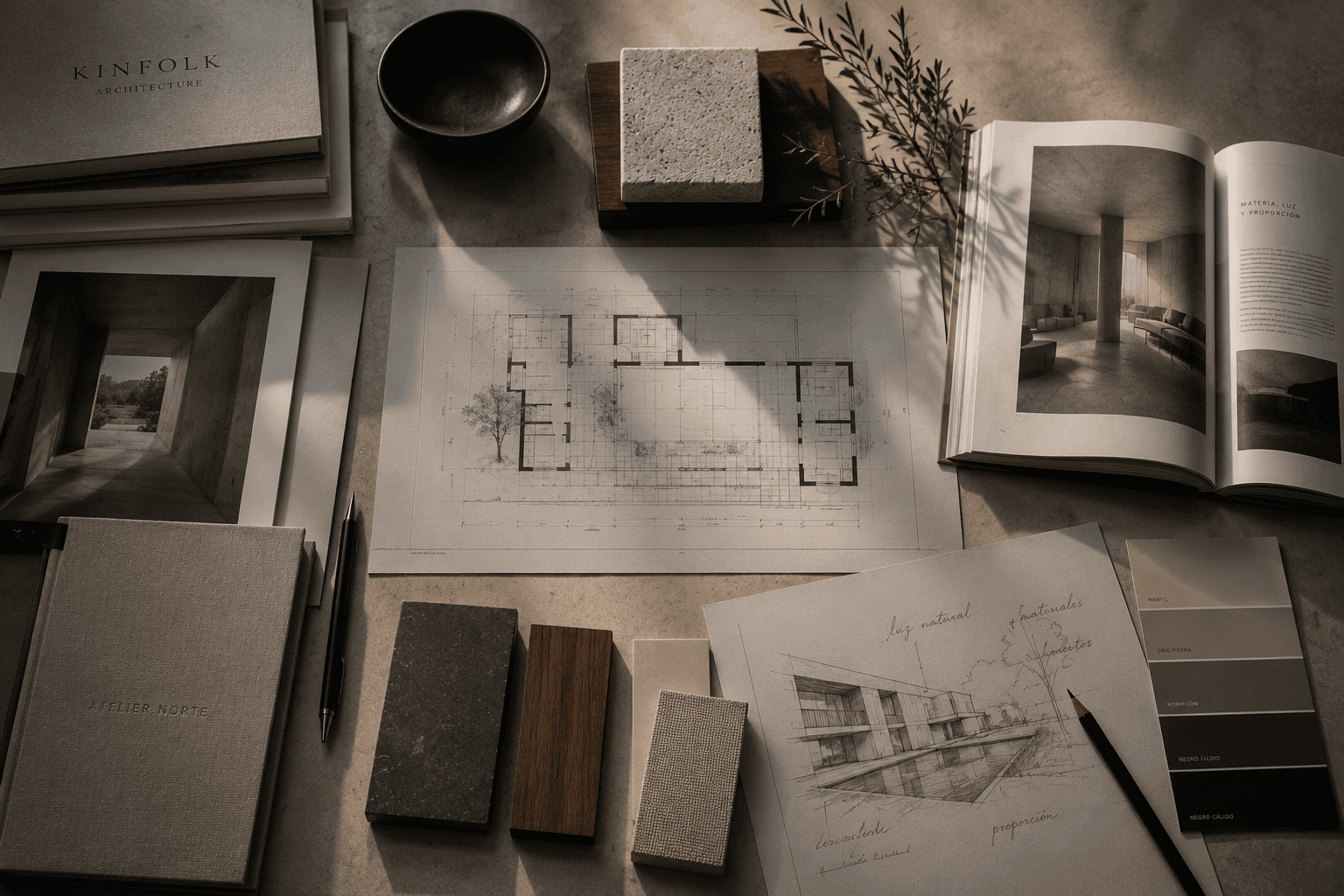 Plano y detalle editorial de Atelier Norte